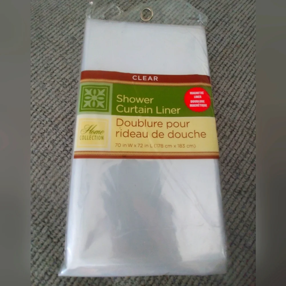 Clear Shower Curtain Liner With Magnetic Liner